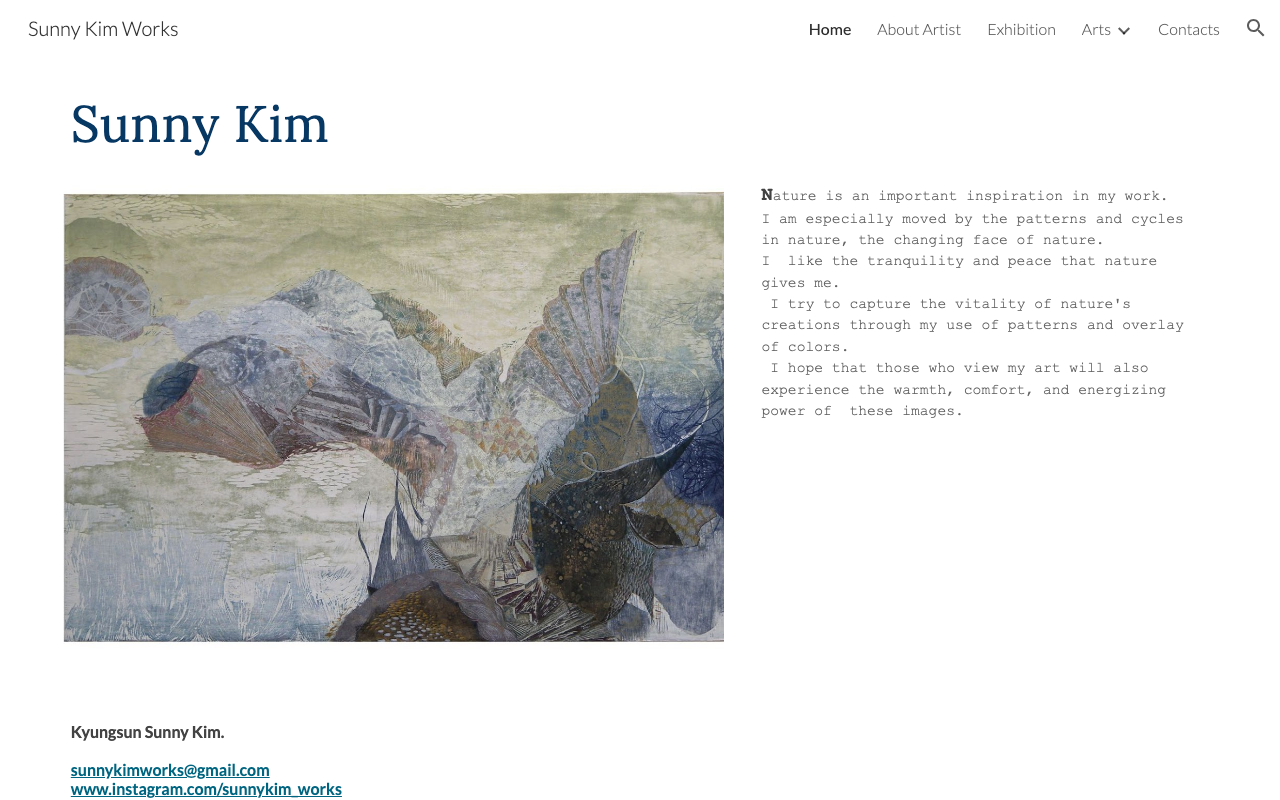 Sunny Kim Works 웹사이트 화면